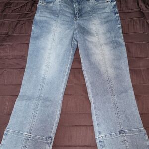 Pre-loved $55 Democracy High-rise Kick Flare Lef Cropped Jeans Size 10P